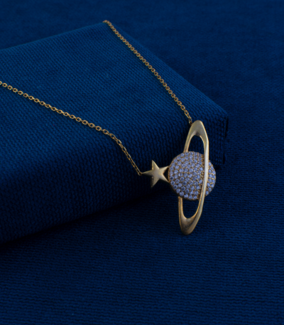 Saturn-TasarimliiAltin-Kolye