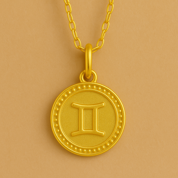 İkizler Burcu 18 Ayar Altın Kaplama Gümüş Kolye