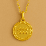 Kova Burcu 18 Ayar Altın Kaplama Gümüş Kolye