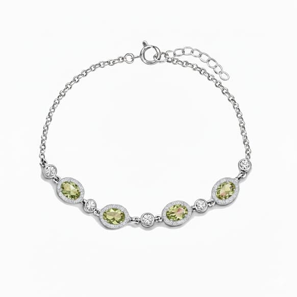 925-ayar-gumus-elegance-zultanit-tasli--cd90- 925 Ayar Gümüş Elegance Zultanit Taşlı Oval Detaylı Bileklik - Görsel 1