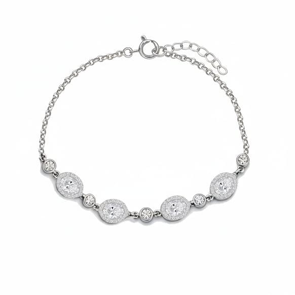 korkusuz-pirlanta-925-ayar-gumus-elegance-oval-detayli-b-0-4595 925 Ayar Gümüş Elegance Oval Detaylı Bileklik - Görsel 1